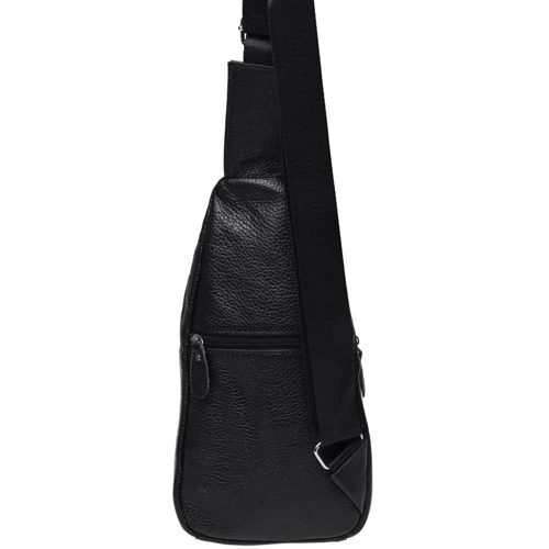 Чоловіча сумка-слінг Borsa Leather чорна (K1330-black): Тип ручки Плечовий ремінь, Без ручки
