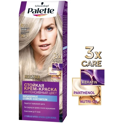 Palette Крем-краска для волос Интенсивный цвет 10-1 (C10) Серебристый блондин 110 ml: Классификация Масс-маркет