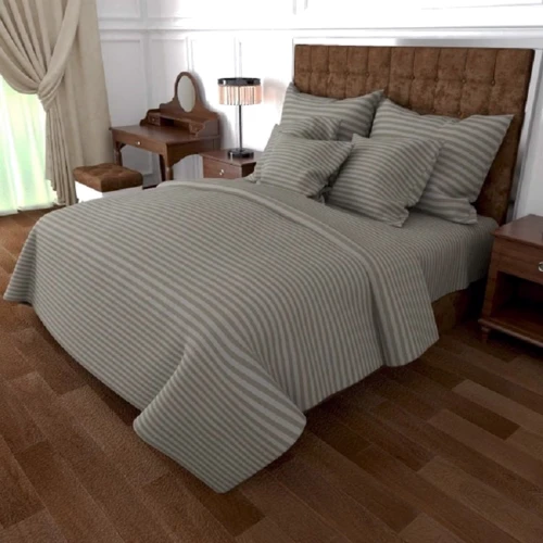 Комплект постельного белья LoveYouHome бязь gold Полоса серая Полуторный (7153)