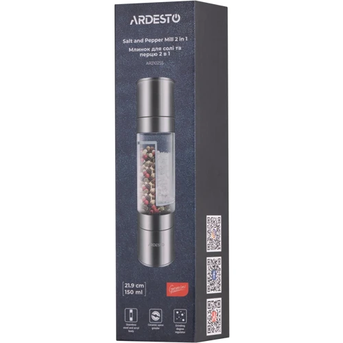 Набор для специй Ardesto Gemini Мельница для соли и перца 2 в 1 (AR2102SS)
