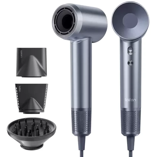 Фен Laifen Swift Special High Speed ​​з іонізацією, 3 насадки, Silver Blue