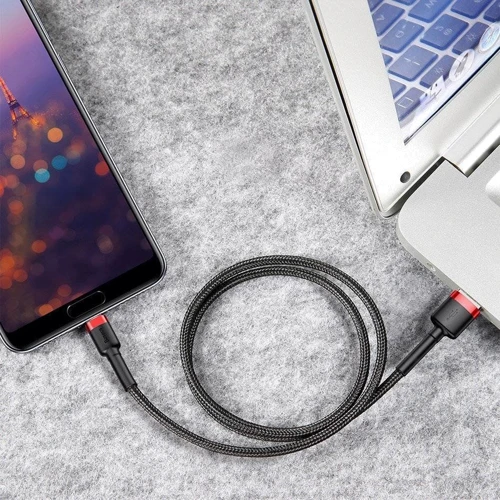 Кабель Baseus USB Cable to USB-C Cafule 2A 3m Red (CATKLF-U09) фото 11