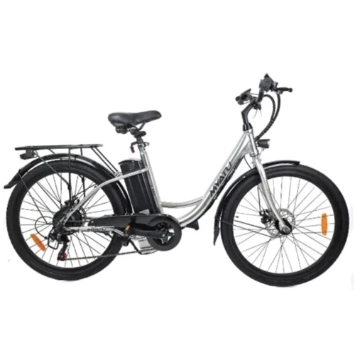 Електровелосипед міський Myatu C0126 (250 Вт, 10 А/год, 36 В), колеса 26", сріблястий