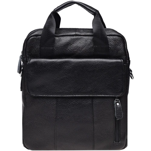 Мужская сумка планшет Borsa Leather черная (K18863-black)