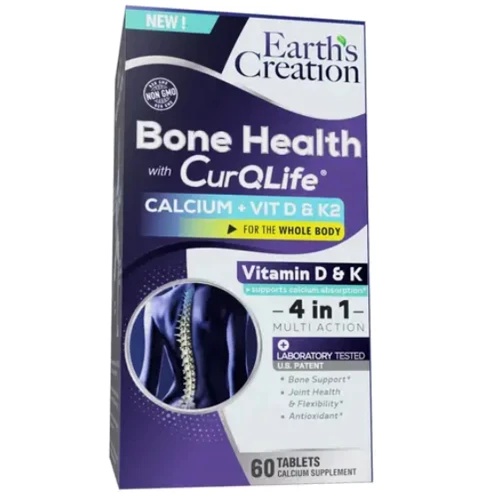 Earth`s Creation Bone Health with CurQLife Витамины для костей и суставов 60 таблеток
