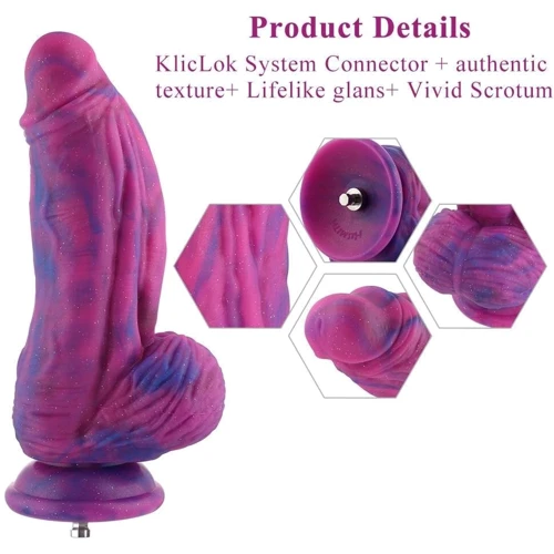 Фаллоимитатор для секс-машин Hismith 9.45" Silicone Fantasy Series Dildo, система крепления KlicLok, диаметр 6.8 см, длина 24 см