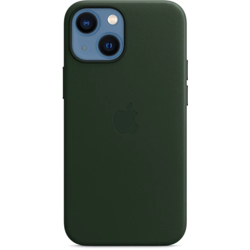 Чохол для iPhone Apple Leather Case with MagSafe Sequoia Green (MM0J3) for iPhone 13 mini: Матеріали шкіра