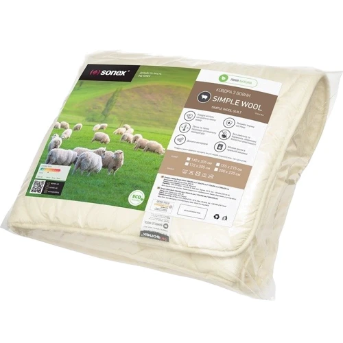 Одеяло Sonex Simple Wool 140х205 см бежевое (SO102375): Прошивка стеганая