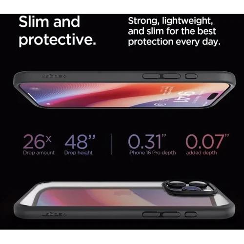 Чехол для iPhone Spigen Ultra Hybrid Matte Black (ACS08125) for iPhone 16 Pro фото 11