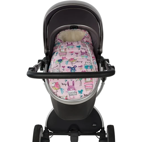 Зимовий конверт-кокон на натуральній овчині доречі Baby XS Малюнки на рожевому тлі фото 6
