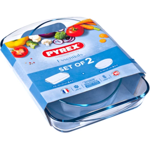 Набор форм для запекания Pyrex Essentials 2 пр. (912S958): Крышка Нет