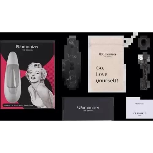 Вакуумный стимулятор Womanizer - Мarilyn Мonroe Сlassic 2 Black Marble