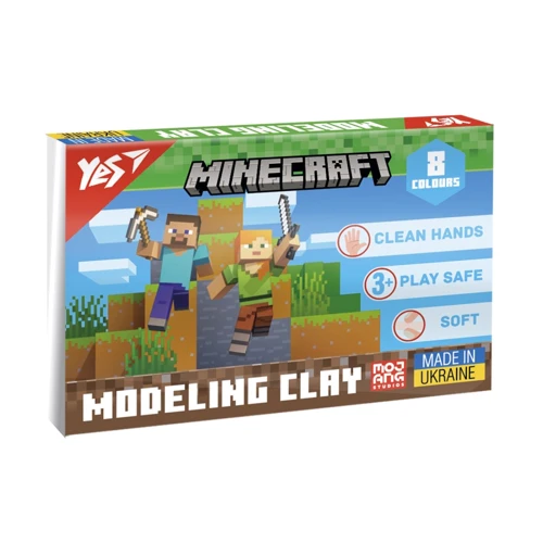 Пластилин YES Minecraft 8 цветов 160 г (540656)
