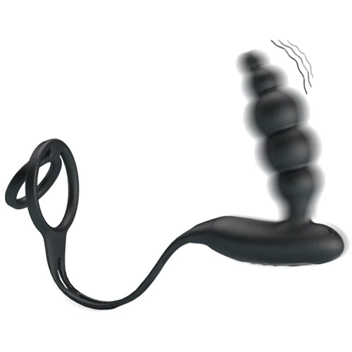 Эрекционное кольцо с анальным вибро стимулятором Pretty Love - VIBRATION PENIS SLEEVE III, BI-210200