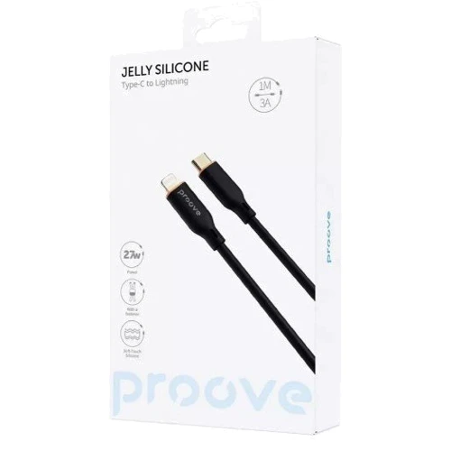 Кабель Proove Cable USB-C to Lightning Jelly Silicone 27W 1m Black (CCJS27002101) фото 4