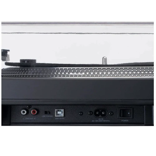 Виниловый проигрыватель Lenco L-3818BK Black: Особенности Встроенный фонокорректор, Крышка в комплекте, Антискейтинг, Функция оцифровки