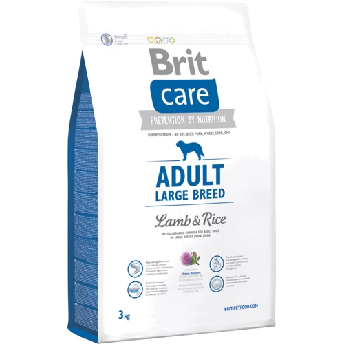Сухой корм для взрослых собак крупных пород Brit Care Adult Large Breed Lamb & Rice 3 кг (8595602509973)