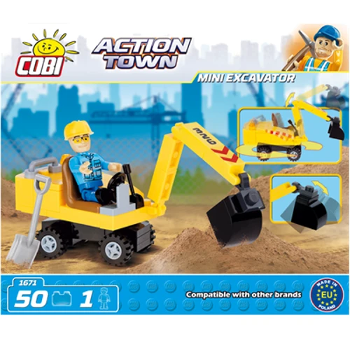 Конструктор COBI Мини-экскаватор, 50 деталей (COBI-1671)