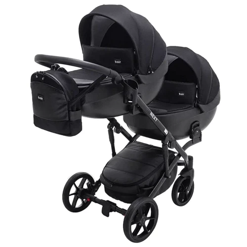 Коляска 2 в 1 для двійні Bair Next DUO Soft 02 чорний