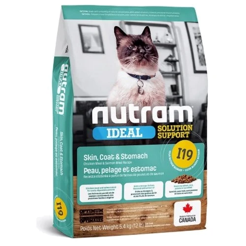 Сухий корм для котів Nutram Ideal SS з чутливим травленням з куркою та лососем 5.4 кг (I19_(5.4kg))