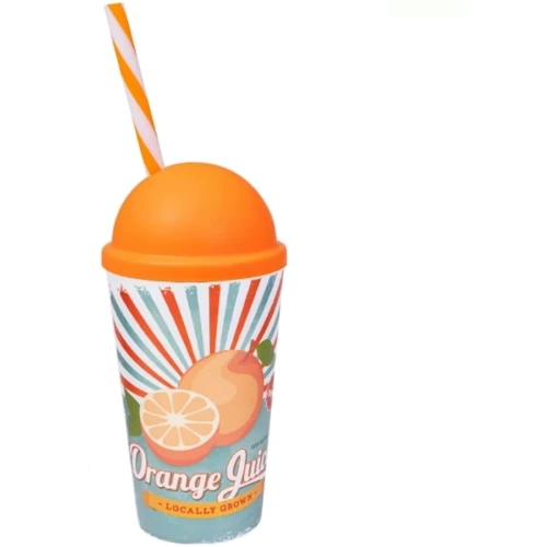 Стакан HEREVIN Orange Juice с трубочкой 0.65 л (161947-028)