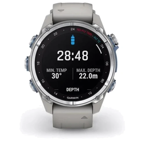 Смарт-годинник Garmin Descent Mk3 43mm Stainless Steel with Fog Grey Silicone Band (010-02753-04): Матеріал ремінця Силикон
