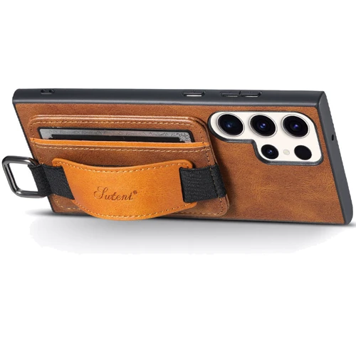 Чохол для телефона Epik Leather Case Wallet and Straps Brown для Samsung S928 Galaxy S24 Ultra: Матеріал искусственная кожа и TPU (термополиуретан)