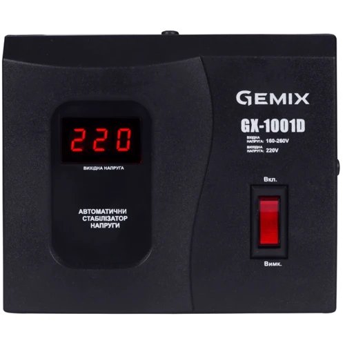 Стабилизатор напряжения Gemix GX-1001D: Тип релейный