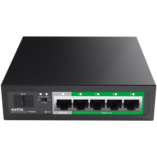 Мережевий комутатор NETIS SYSTEMS P106GC: Порти только Gigabit Ethernet (10/100/1000)