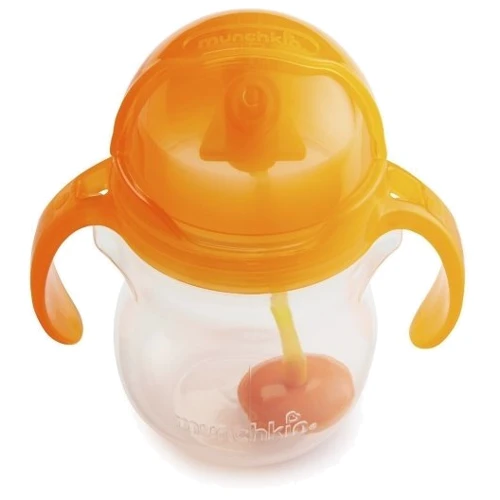 Поильник-непроливайка с трубочкой Munchkin Tip&Sip, 207 мл, оранжевый (011888.03)