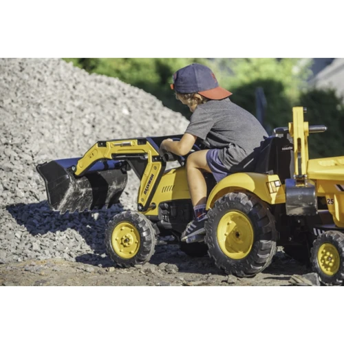 Детский трактор на педалях с прицепом, передним и задним ковшами Falk Komatsu желтый (2086W) фото 6