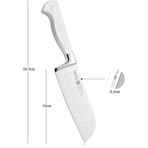 Нож Fissman MONOGAMI сантоку 15 см (2494): Рукоятка Полипропилен