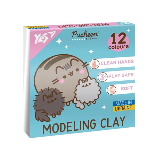 Пластилін YES Pusheen 12 кольорів 240 г (540669)