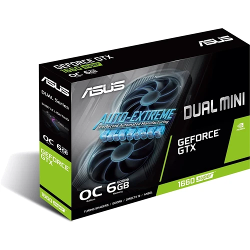 Видеокарта ASUS GeForce GTX1660 SUPER 6144Mb DUAL OC MINI (DUAL-GTX1660S-O6G-MINI): Тип памяти GDDR6