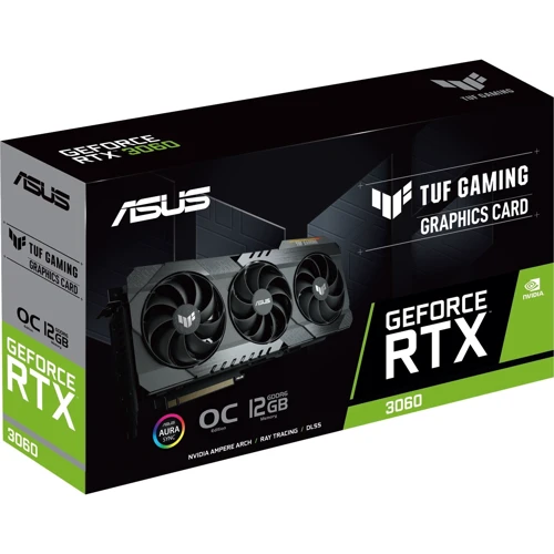 Відеокарта ASUS TUF Gaming GeForce RTX 3060 (TUF-RTX3060-O12G-GAMING): Обсяг пам'яті, Гб 12
