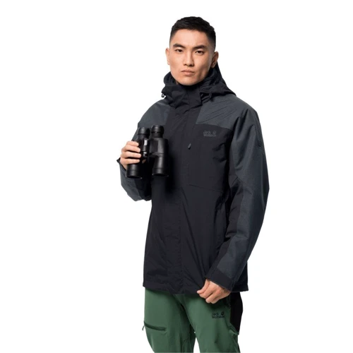 Куртка Jack Wolfskin Viking Sky Men 1107994-6000 52 черная зимняя с капюшоном: Длина рукава Длинный