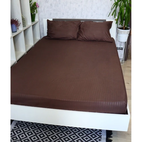Простирадло LightHouse Mf Stripe Brown страйп-мікрофібра на гумці 90х200+25см (2200000604828): Матеріал микрофибра