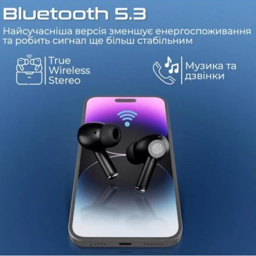 Наушники Promate ProPods Black (propods.black): Тип крепления без креплений