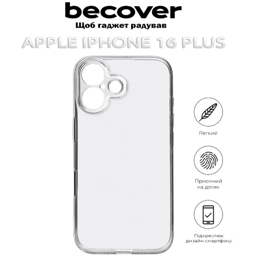 Чехол для iPhone BeCover TPU Case Transparancy for iPhone 16 Plus (712277): Тип аксессуара чехол
