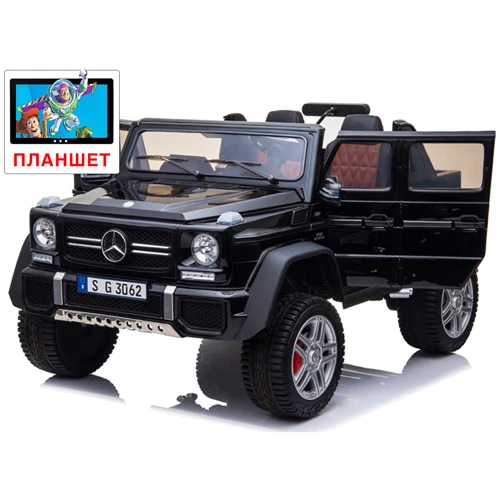 Електромобіль Kidsauto Двомісний Mercedes-Benz Maybach G650 AMG (4WD, MP4 відео-планшет) чорний лак (G650black): Час роботи, хв 40-60