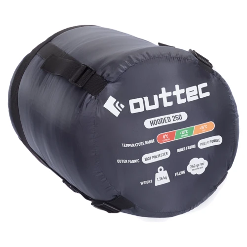 Спальный мешок Outtec одеяло с капюшоном синий (5907766665915): Материал внешней ткани полиэстер 190T