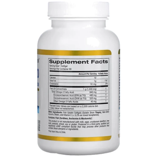 California Gold Nutrition Omega 800 Омега-3 30 рыбных капсул: Тип Омега 3