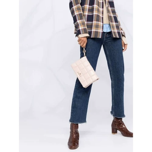 Женская сумка через плечо Michael Kors Jet Set Charm Sm 2in1 Pouch Xbody светло-розовая (32H0GT9C5L187): Фактура Стеганая, Матовая