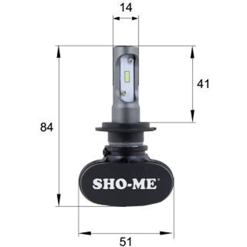 LED лампы Sho-Me G8.2 H7 6000K 24W: Цвет свечения Белый
