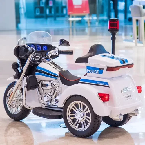 Трёхколёсный мотоцикл Kidsauto Police белый фото 10