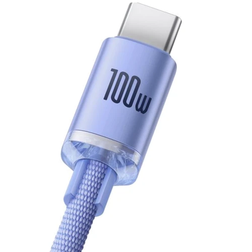 Кабель Baseus USB Cable to USB-C Crystal Shine Series 100W 1.2m Purple (CAJY000405): Длина 1.2 м