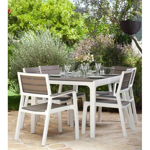 Стілець пластиковий Keter Harmony armchair, біло-бежевий: Конструкція Стационарная