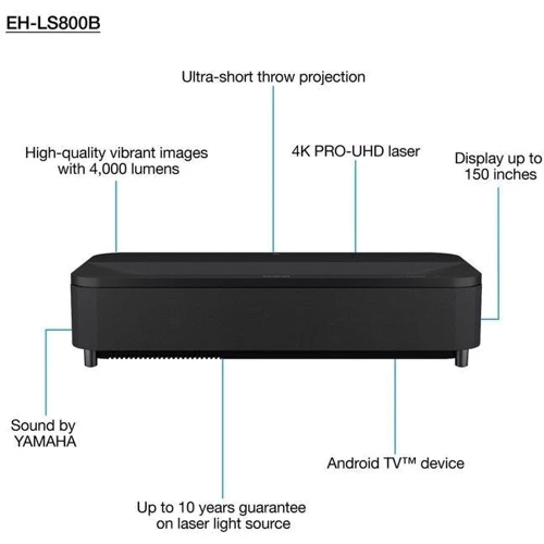 Проектор Epson EH-LS800B Android TV(V11HA90140): Джерело світла Лазер