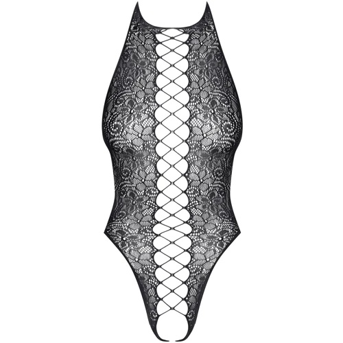 Ажурное боди с разрезом Obsessive B113 black S/M/L