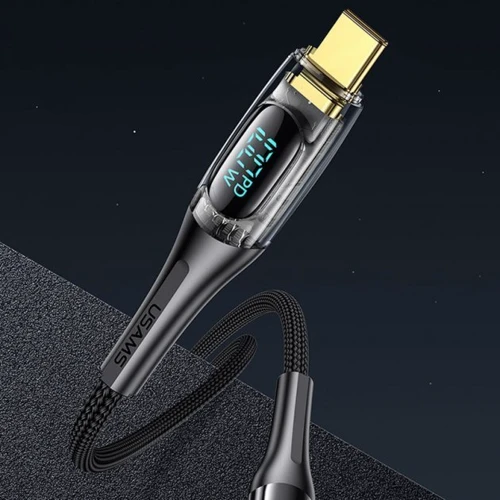 Кабель Usams Cable USB-C to USB-C Digital Display Cable PD 100W 2m Black (US-SJ591): Тип USB-C - USB-C